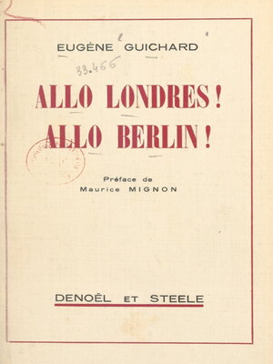 cover image of Allo Londres ! Allo Berlin !